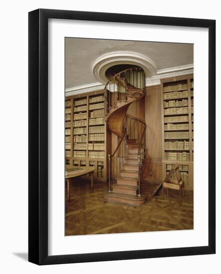Petits Appartements : Bibliothèque particulière de l'Empereur. Décor de boiseries et dessus de-null-Framed Giclee Print