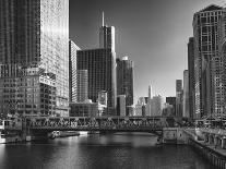USA, ILlinois, Chicago. Wells Street Bridge and Cityscape-Petr Bednarik-Photographic Print