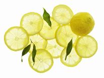 A Whole Lemon, Lemon Slices and Leaves-Petr Gross-Photographic Print