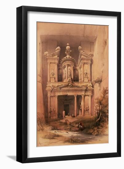 Petra, March 7th 1839, Plate 92 from Volume III of "The Holy Land"-David Roberts-Framed Giclee Print