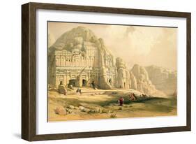 Petra, March 8th 1839, Plate 96 from Volume Iii of 'The Holy Land', Engraved by Louis Haghe-David Roberts-Framed Giclee Print