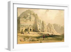 Petra, March 8th 1839, Plate 96 from Volume Iii of 'The Holy Land', Engraved by Louis Haghe-David Roberts-Framed Giclee Print