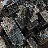 Urban Rooftops, Aerial View of a 3D City Render-Petrafler-Art Print