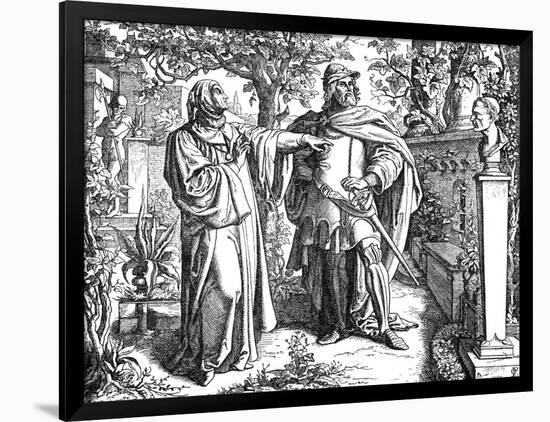 Petrarch and Carl IV-Oscar Pletsch-Framed Art Print