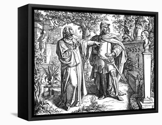 Petrarch and Carl IV-Oscar Pletsch-Framed Stretched Canvas