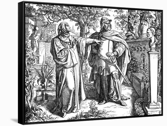 Petrarch and Carl IV-Oscar Pletsch-Framed Stretched Canvas