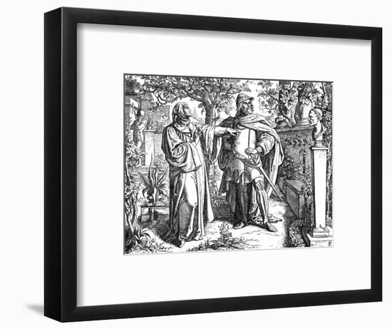 Petrarch and Carl IV-Oscar Pletsch-Framed Art Print