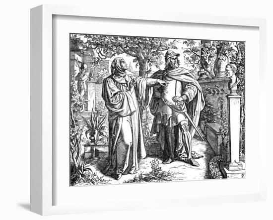 Petrarch and Carl IV-Oscar Pletsch-Framed Art Print