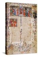 Petrarch on Throne Surrounded by Characters-Master of Latin Codex-Stretched Canvas