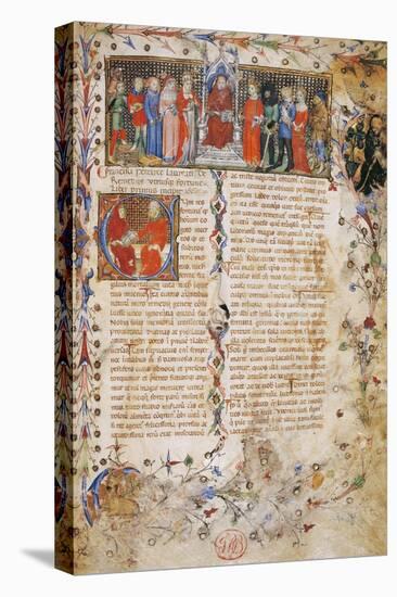 Petrarch on Throne Surrounded by Characters-Master of Latin Codex-Stretched Canvas