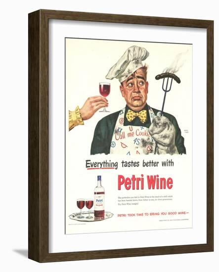 Petri Wine, Cooking BBQ Disasters, USA, 1940-null-Framed Giclee Print