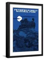 Petrified Forest National Park, Arizona - Night Sky-Lantern Press-Framed Art Print