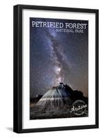 Petrified Forest National Park, Arizona - Painted Desert Night Sky-Lantern Press-Framed Art Print