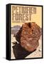 Petrified Forest National Park, Arizona - Petrified Wood Close Up-Lantern Press-Framed Stretched Canvas