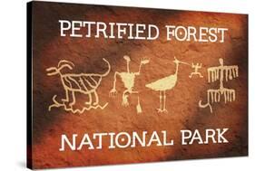 Petrified Forest National Park, Arizona - Petroglyphs-Lantern Press-Stretched Canvas