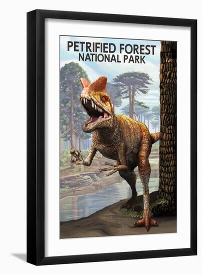 Petrified Forest National Park, Arizona - Rainbow Forest Triassic Scene-Lantern Press-Framed Art Print