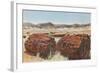 Petrified Wood in Desert-null-Framed Art Print