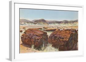 Petrified Wood in Desert-null-Framed Art Print