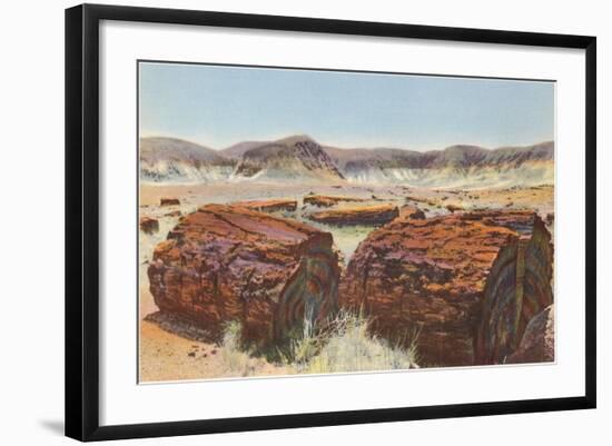 Petrified Wood in Desert-null-Framed Art Print