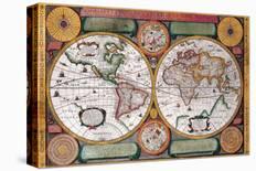 Antique Map, Terre Universelle, 1594-Petro Plancio-Laminated Art Print