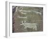 Petroglyph, Boat-Axe culture, pre-Viking, Bohuslan, Sweden, Bronze Age-Werner Forman-Framed Photographic Print