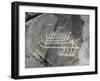 Petroglyph, Boat-Axe culture, pre-Viking, Bohuslan, Sweden, Bronze Age-Werner Forman-Framed Photographic Print