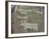 Petroglyph, Boat-Axe culture, pre-Viking, Bohuslan, Sweden, Bronze Age-Werner Forman-Framed Photographic Print