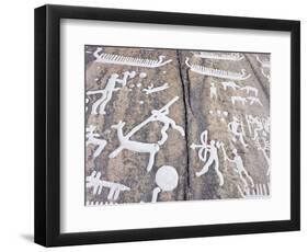 Petroglyph, Boat-Axe culture, pre-Viking, Bohuslan, Sweden, Bronze Age-Werner Forman-Framed Photographic Print