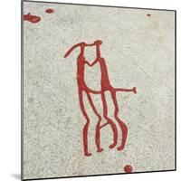 Petroglyph, Boat-Axe culture, pre-Viking, Vitlycke, Bohuslan, Sweden, Bronze Age-Werner Forman-Mounted Photographic Print