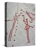Petroglyph, Boat-Axe culture, pre-Viking, Vitlycke, Bohuslan, Sweden, Bronze Age-Werner Forman-Stretched Canvas