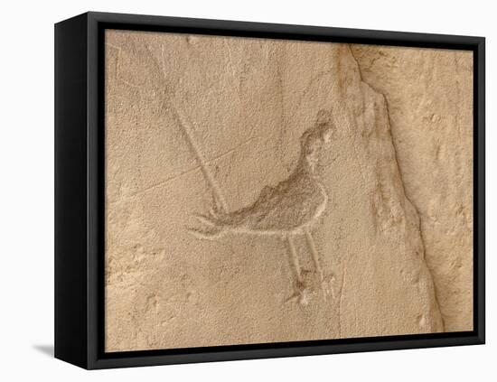 Petroglyph, Chaco Culture Nat'l Historical Park, UNESCO World Heritage Site, New Mexico, USA-James Hager-Framed Stretched Canvas