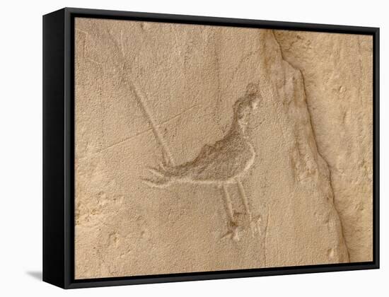 Petroglyph, Chaco Culture Nat'l Historical Park, UNESCO World Heritage Site, New Mexico, USA-James Hager-Framed Stretched Canvas