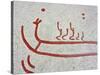 Petroglyph, detail of a ship, Boat-Axe culture, pre-Viking, Vitlycke, Bohuslan, Sweden, Bronze Age-Werner Forman-Stretched Canvas