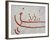 Petroglyph, detail of a ship, Boat-Axe culture, pre-Viking, Vitlycke, Bohuslan, Sweden, Bronze Age-Werner Forman-Framed Photographic Print