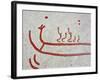 Petroglyph, detail of a ship, Boat-Axe culture, pre-Viking, Vitlycke, Bohuslan, Sweden, Bronze Age-Werner Forman-Framed Photographic Print