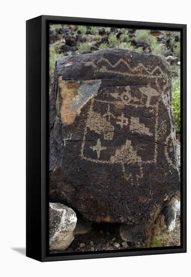 Petroglyph National Monument, Petroglyphs, New Mexico, USA-null-Framed Stretched Canvas