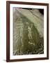 Petroglyph with two men facing each other and brandishing axes, Bronze Age-Werner Forman-Framed Giclee Print