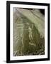 Petroglyph with two men facing each other and brandishing axes, Bronze Age-Werner Forman-Framed Giclee Print