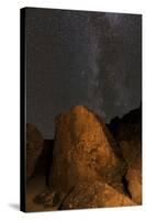 Petroglyphs and Milky Way at night, Great Basin near Mono Lake, California.-Adam Jones-Stretched Canvas