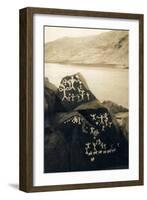 Petroglyphs at Buffalo Rock on the Snake River, Circa 1939-null-Framed Giclee Print