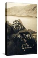 Petroglyphs at Buffalo Rock on the Snake River, Circa 1939-null-Stretched Canvas