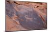 Petroglyphs at Ear of the Wind Arch, Monument Valley Navajo Tribal Park, Monument Valley, Utah-Michael DeFreitas-Mounted Photographic Print