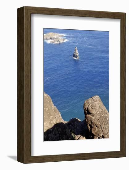 Petroglyphs Beside the Lake in a Crater at Orongo, Easter Island, Chile, South America-Jean-Pierre De Mann-Framed Photographic Print