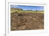 Petroglyphs Carved in the Lava at the 15 Moai Restored Ceremonial Site of Ahu Tongariki-Michael-Framed Photographic Print