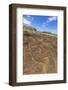 Petroglyphs Carved in the Lava at the 15 Moai Restored Ceremonial Site of Ahu Tongariki-Michael-Framed Photographic Print