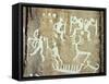 Petroglyphs; figures brandishing weapons, with a reindeer-Werner Forman-Framed Stretched Canvas
