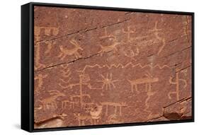 Petroglyphs, Gold Butte, Nevada, United States of America, North America-James Hager-Framed Stretched Canvas