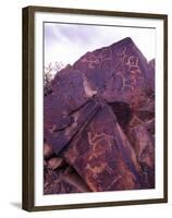 Petroglyphs in Gurvansaikhan National Park, Gobi Desert, Mongolia-Gavriel Jecan-Framed Premium Photographic Print