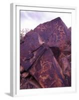 Petroglyphs in Gurvansaikhan National Park, Gobi Desert, Mongolia-Gavriel Jecan-Framed Premium Photographic Print