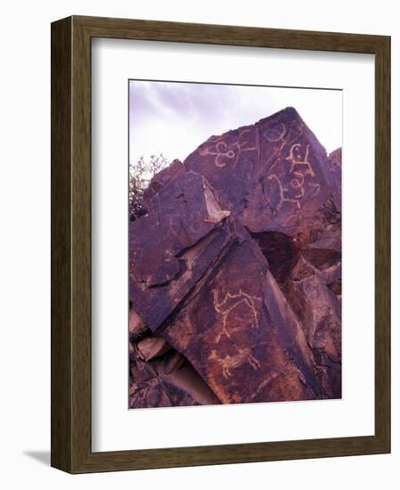 Petroglyphs in Gurvansaikhan National Park, Gobi Desert, Mongolia-Gavriel Jecan-Framed Photographic Print